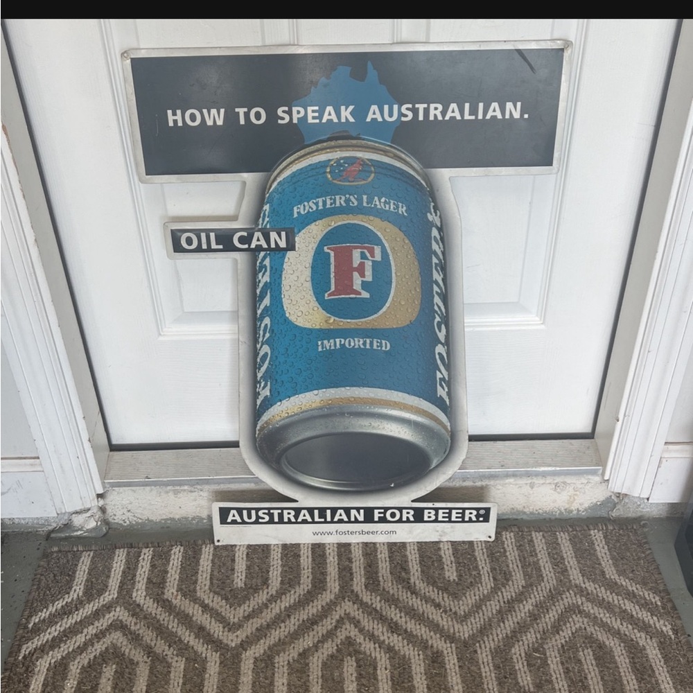 Fosters Lager Metal Beer Sign 28” X 20”